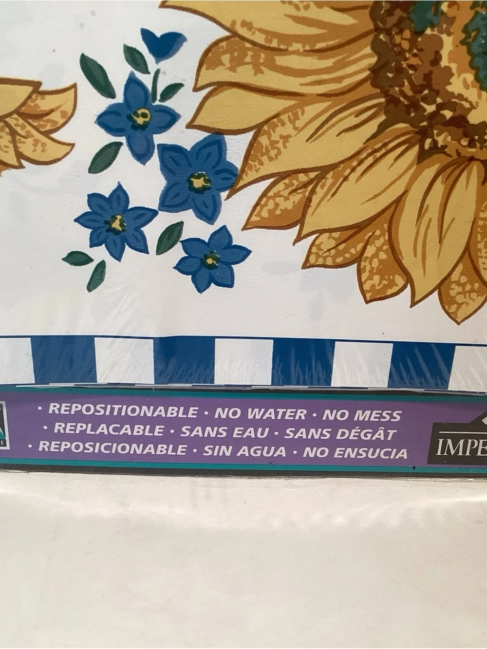 Impact Sunflower Border Self Adhesive Wallpaper Country Farm House 15 Yards